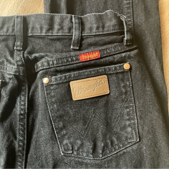 Wrangler Denim Jeans Pants Women’s Black 15x34 Pro Rodeo Cowboy Cut Cotton EUC - Picture 3 of 5